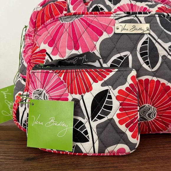 EUC Vera Bradley Bowler Purse Cheery Blossoms Satchel Shoulder Bag W/ Coin Purse - Picture 2 of 14